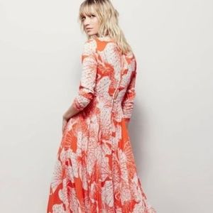 NWT Free people orange long sleeve maxi
